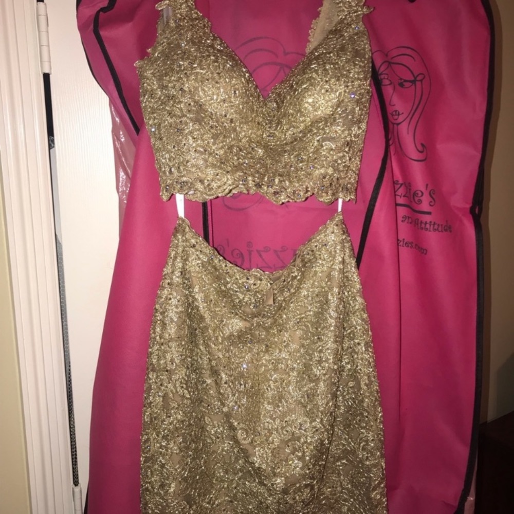 Gold Sherri Hill 2018 Fall Collection 2 Piece